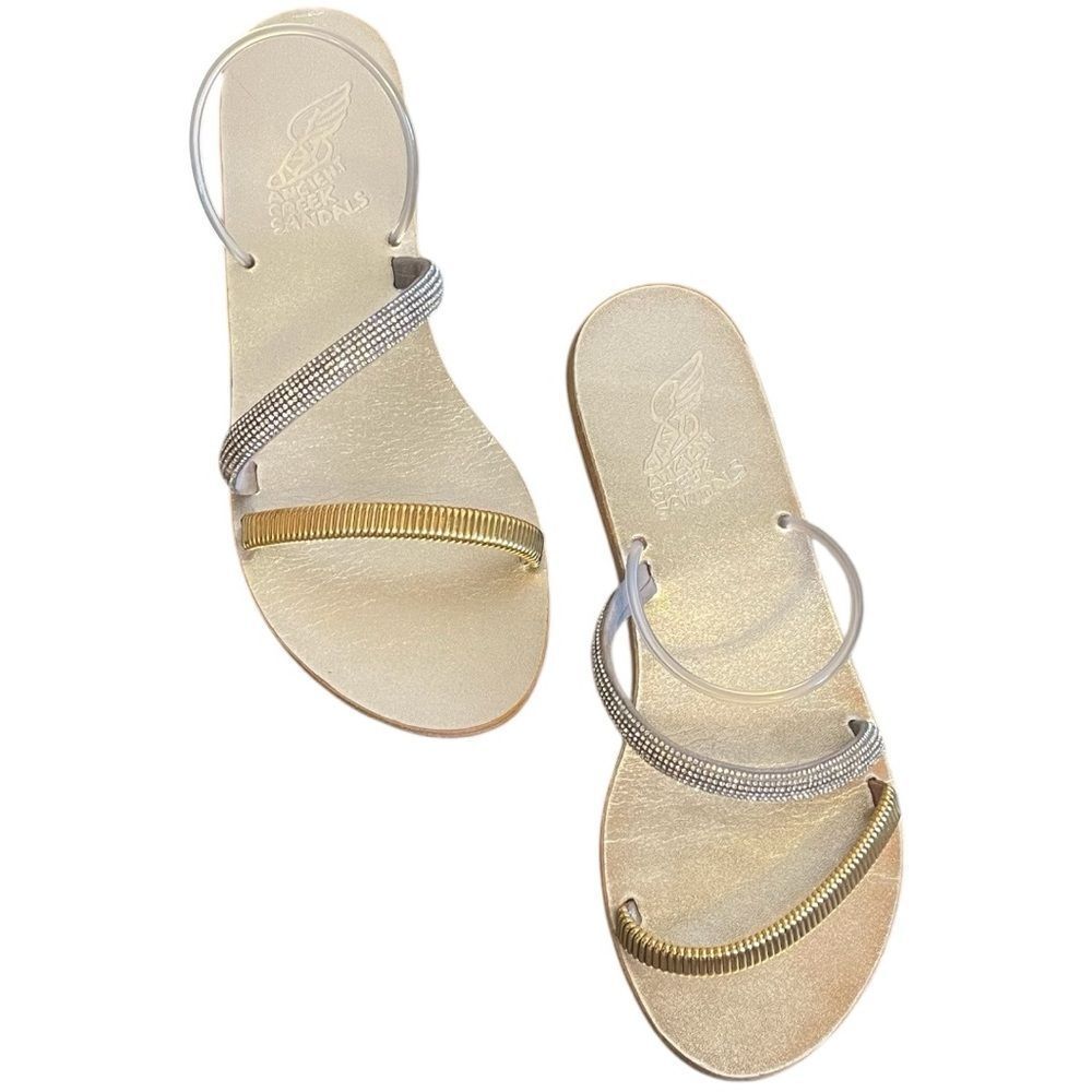 Ancient Greek Polytimi Sandals Silver Gold
